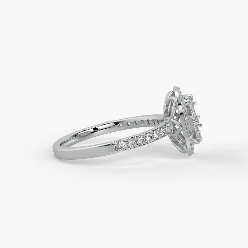 Elvara Cushion Halo Cluster Diamond Ring