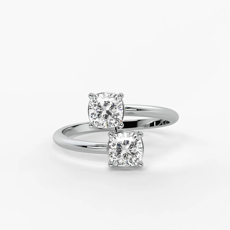 The Seraphina Cushion Twin Ring
