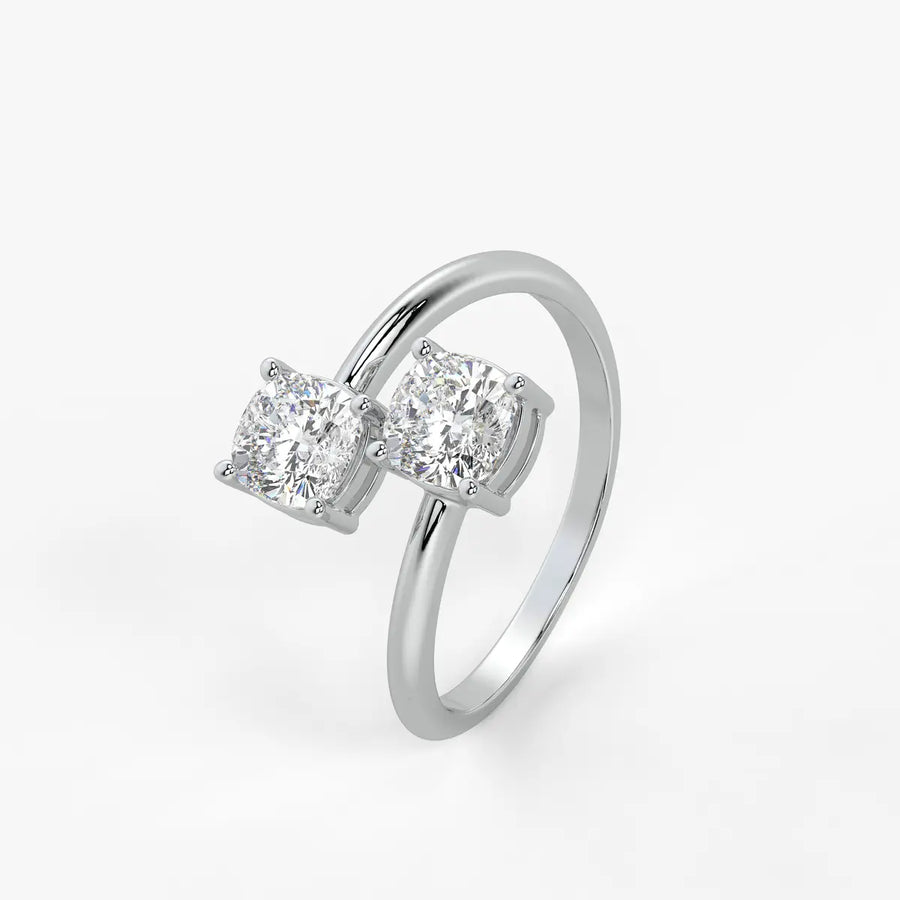 The Seraphina Cushion Twin Ring