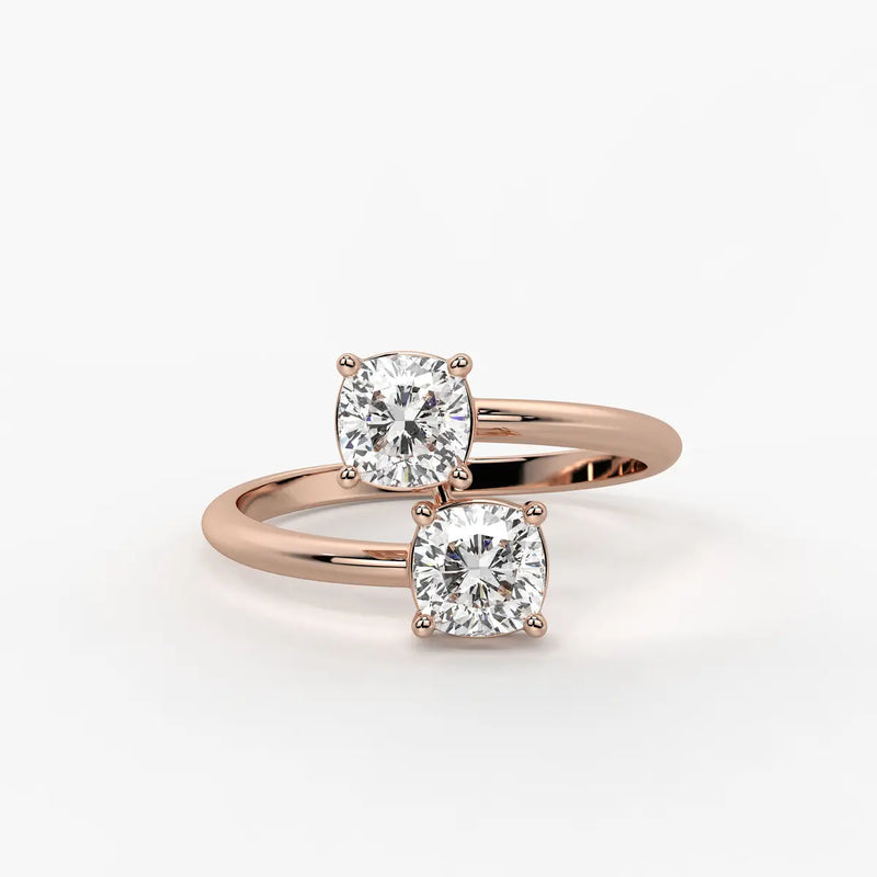The Seraphina Cushion Twin Ring