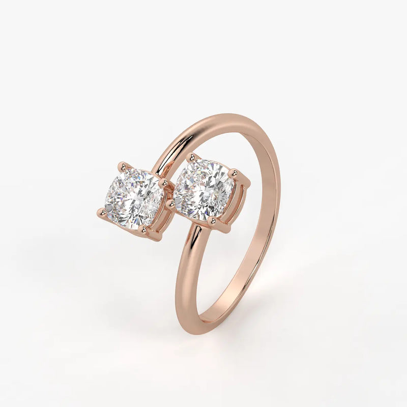 The Seraphina Cushion Twin Ring