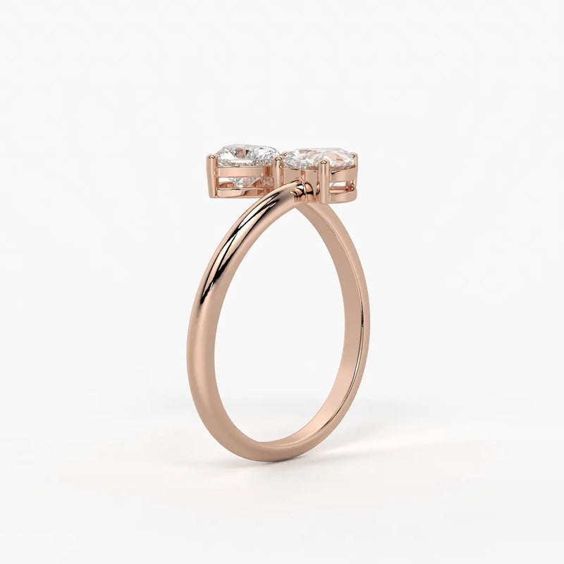 Amora Twin Heart Serpentine Ring