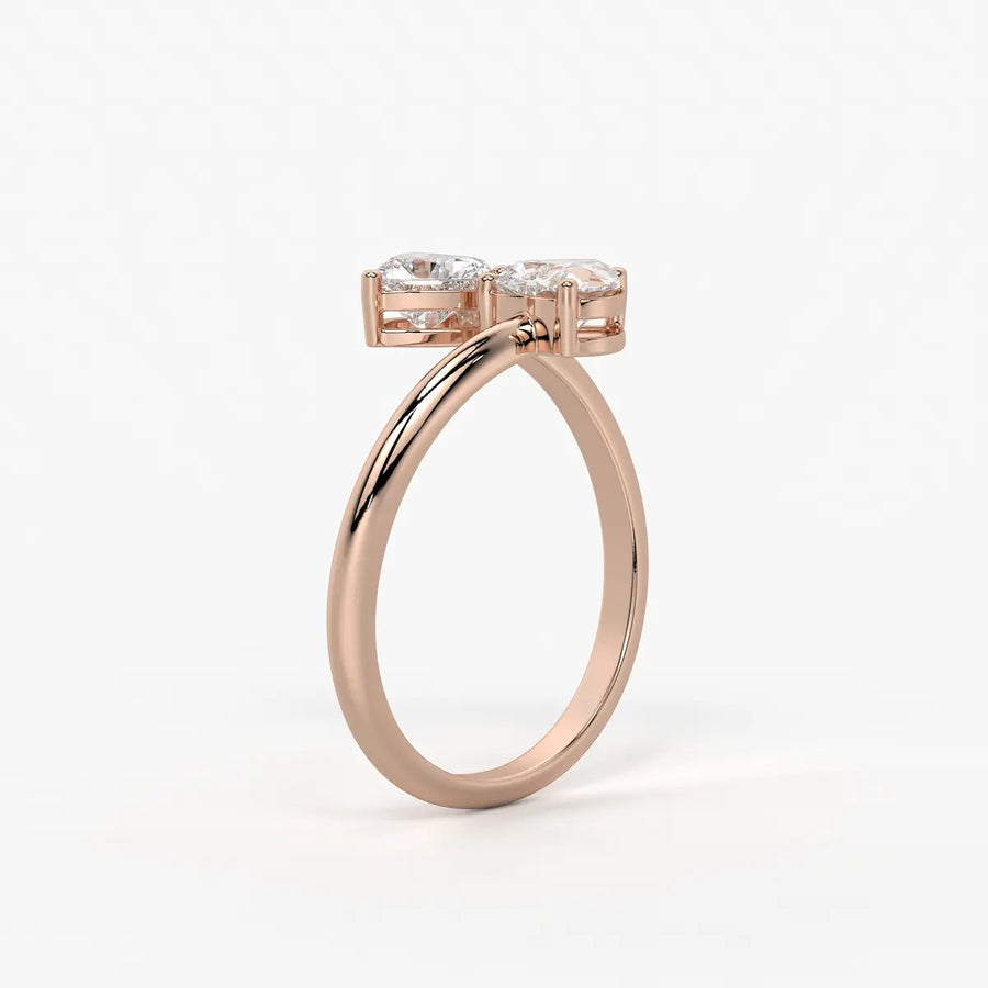 Amora Twin Heart Serpentine Ring