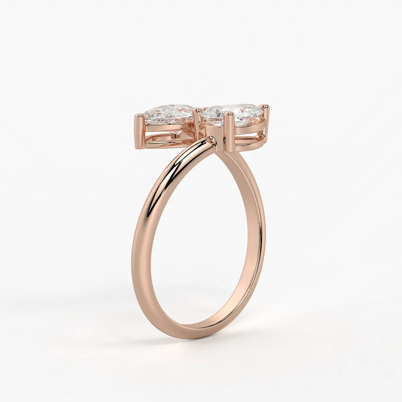 Nyra Twin Pear Bypass Wrap Ring
