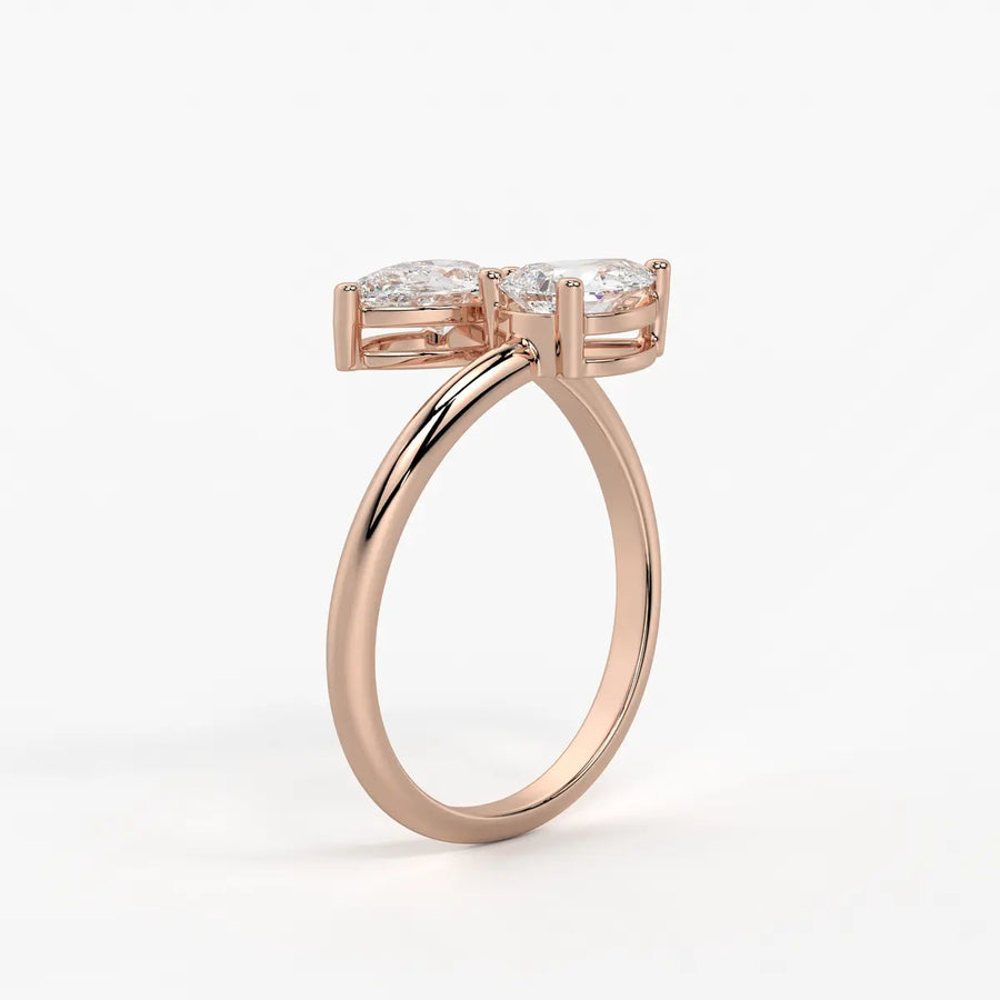 Nyra Twin Pear Bypass Wrap Ring
