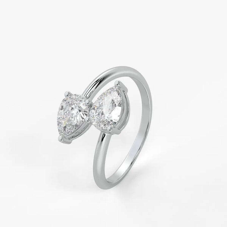 Nyra Twin Pear Bypass Wrap Ring