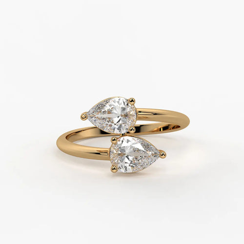 Nyra Twin Pear Bypass Wrap Ring