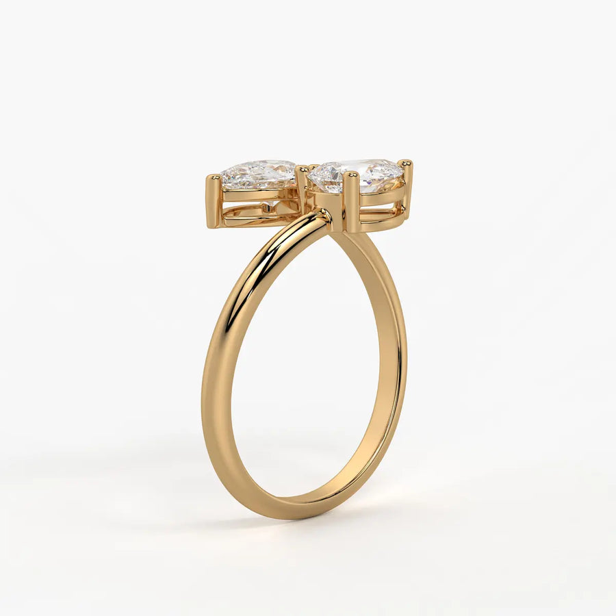 Nyra Twin Pear Bypass Wrap Ring