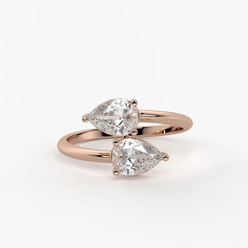 Nyra Twin Pear Bypass Wrap Ring