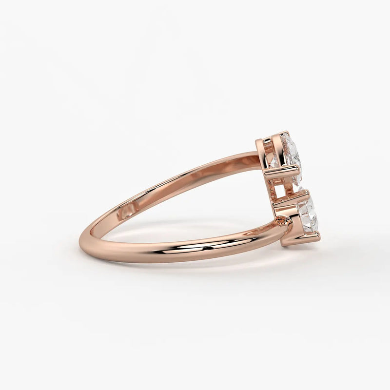 Nyra Twin Pear Bypass Wrap Ring