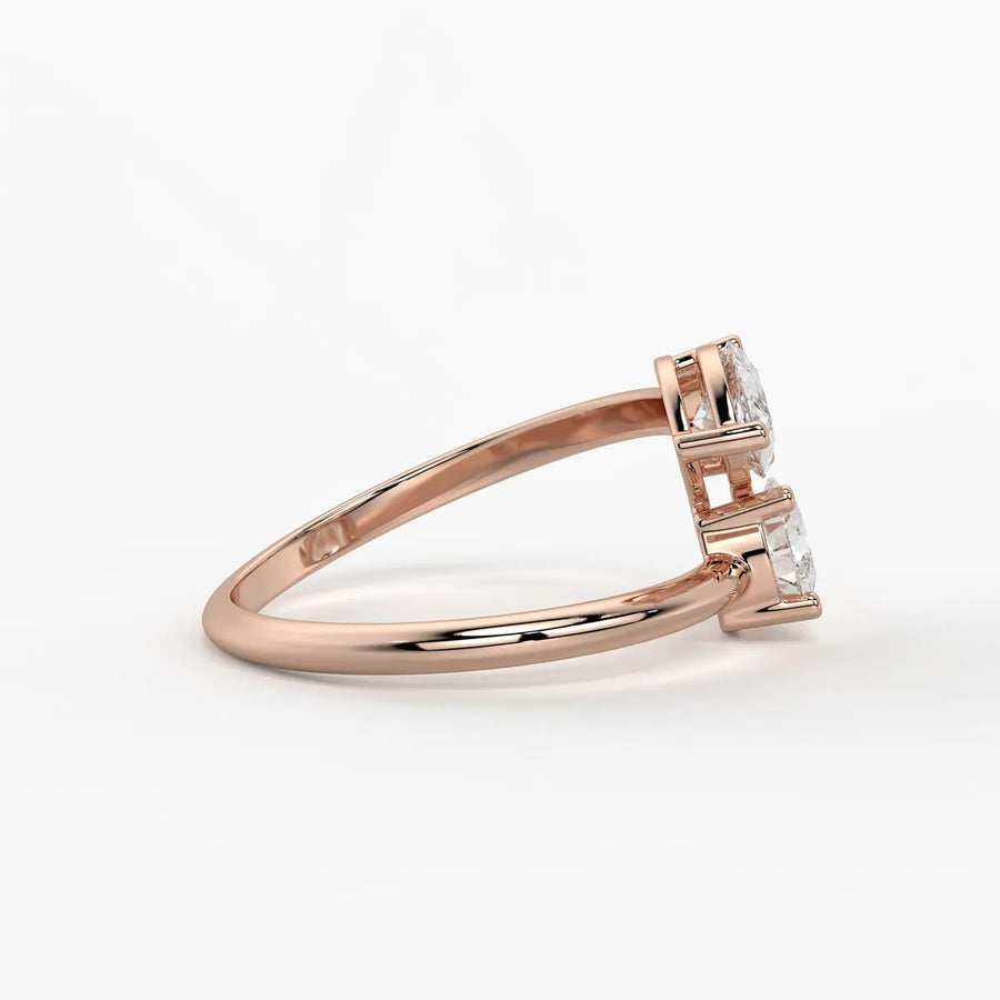Nyra Twin Pear Bypass Wrap Ring