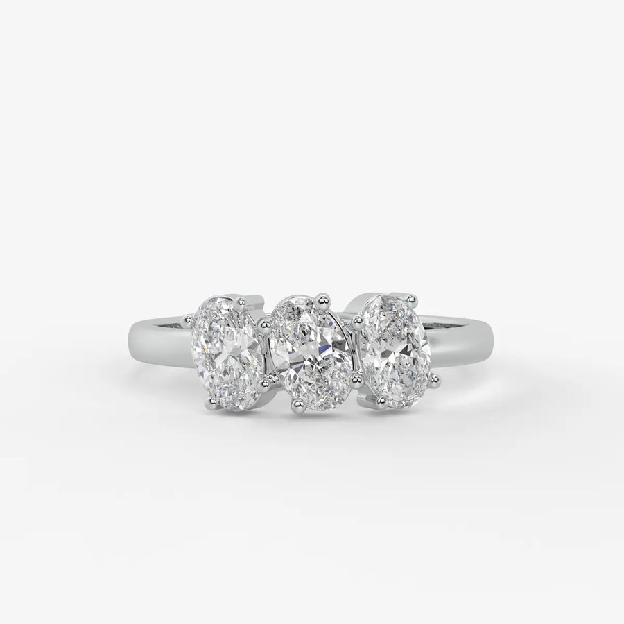 Ovalis Trio Gleam Diamond Statement Ring