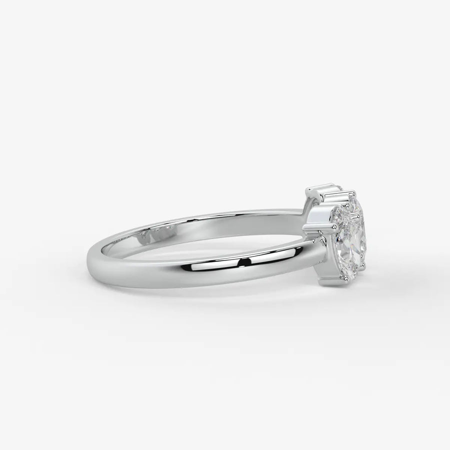 Ovalis Trio Gleam Diamond Statement Ring