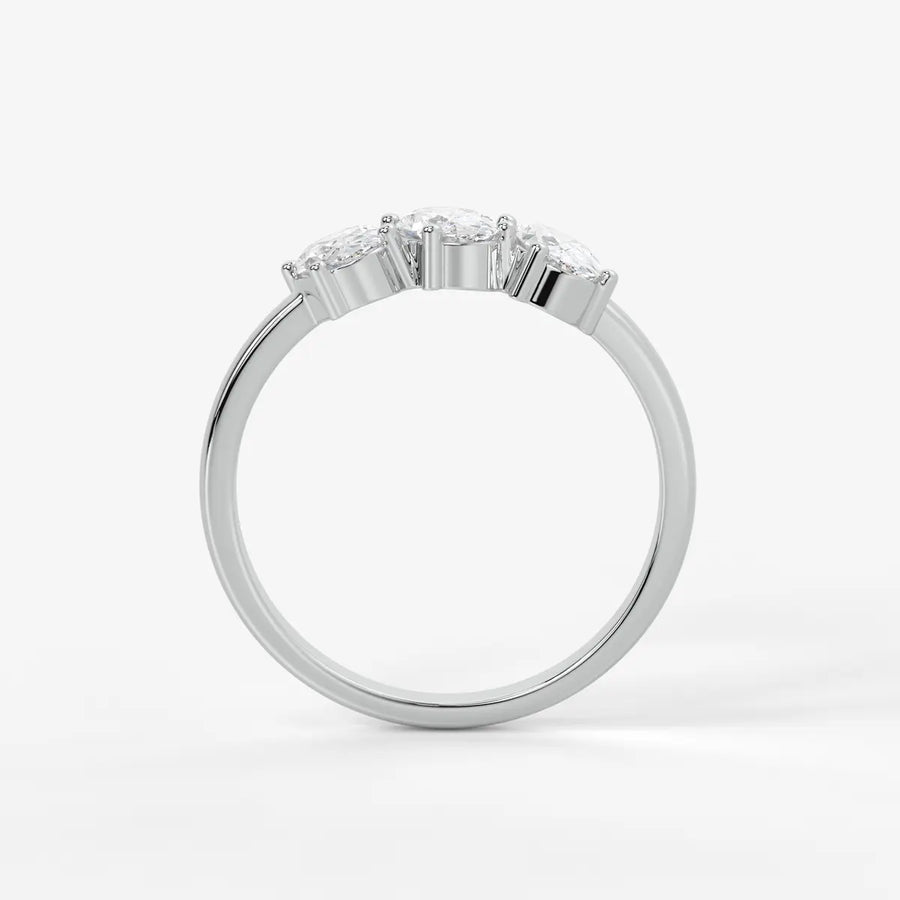 Ovalis Trio Gleam Diamond Statement Ring
