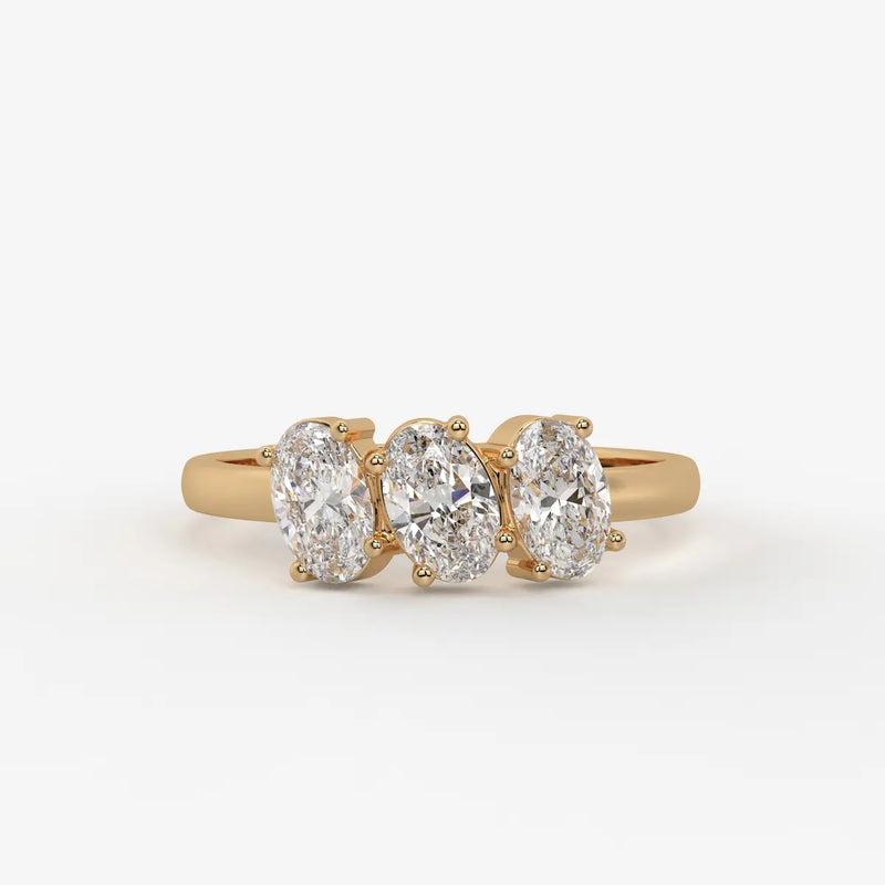 Ovalis Trio Gleam Diamond Statement Ring