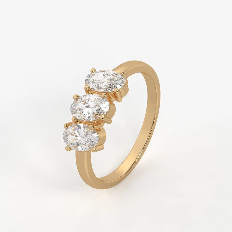 Ovalis Trio Gleam Diamond Statement Ring