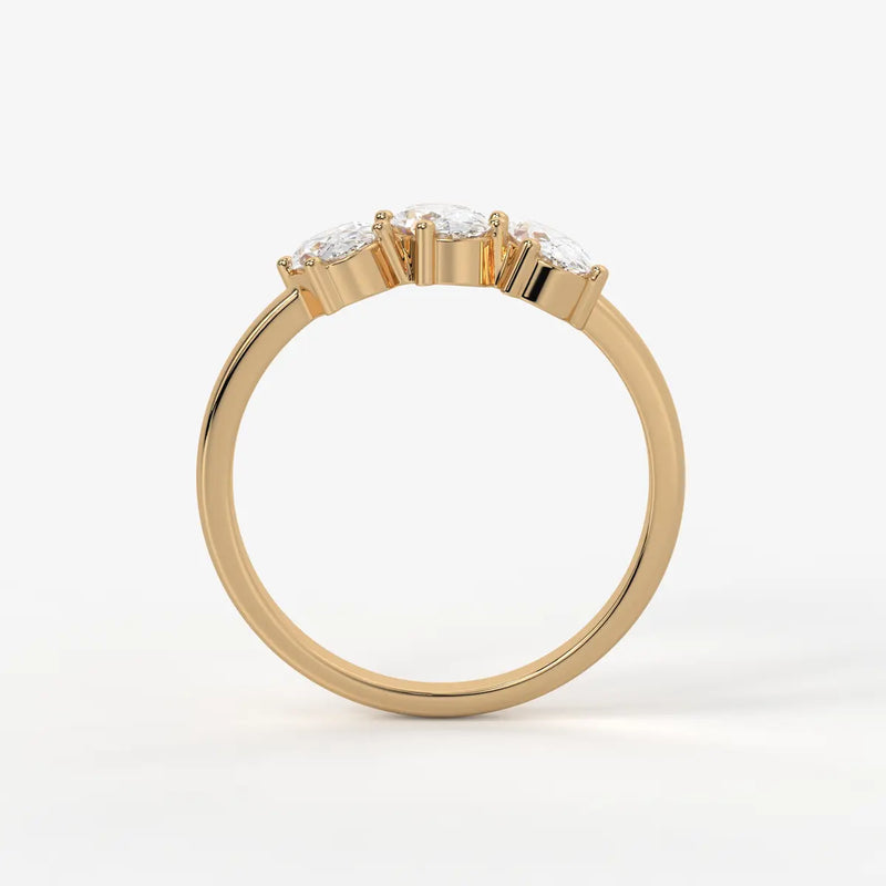 Ovalis Trio Gleam Diamond Statement Ring