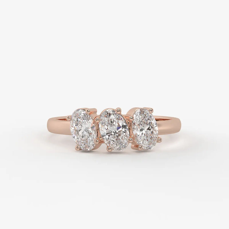 Ovalis Trio Gleam Diamond Statement Ring