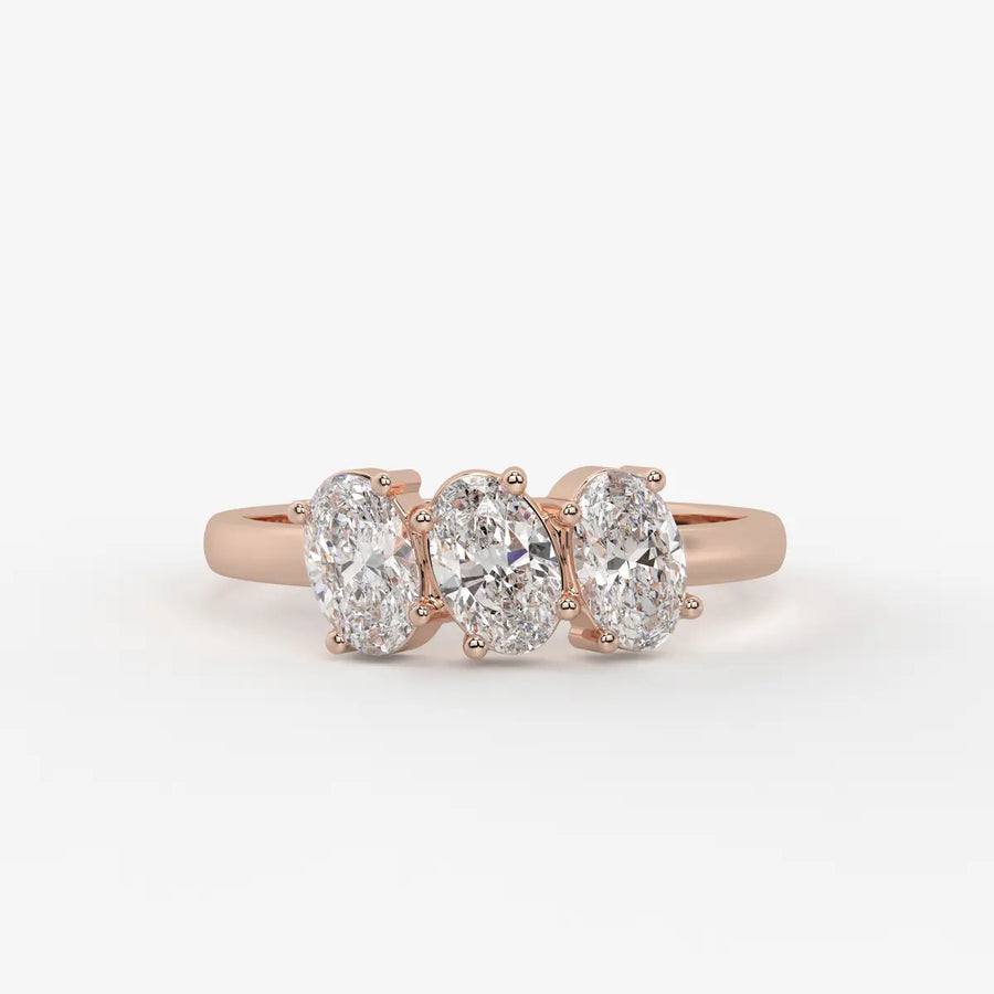 Ovalis Trio Gleam Diamond Statement Ring