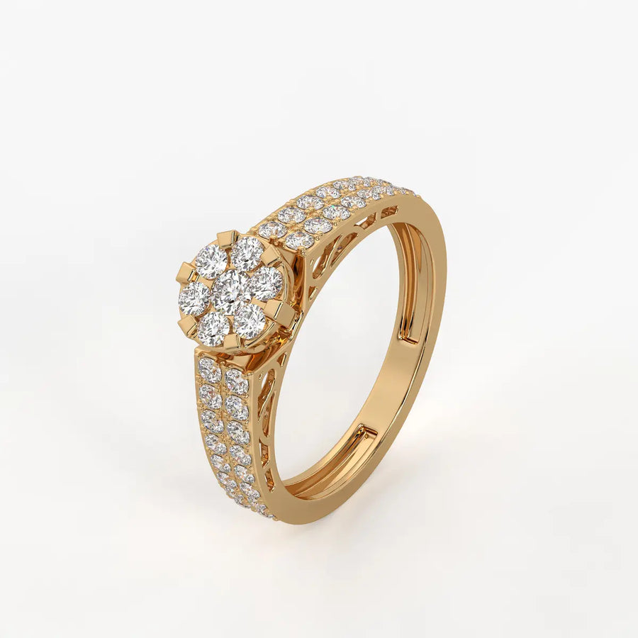 Lunara Petal Cluster Diamond Ring