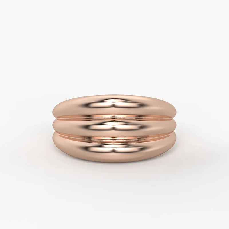 Rounded Triple Band Ladies Ring
