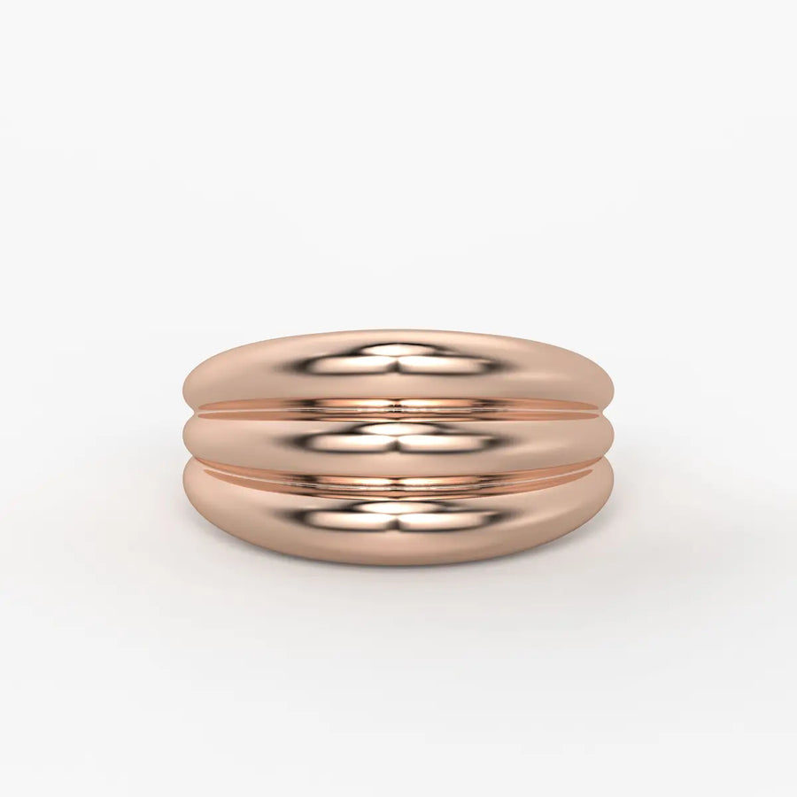 Rounded Triple Band Ladies Ring