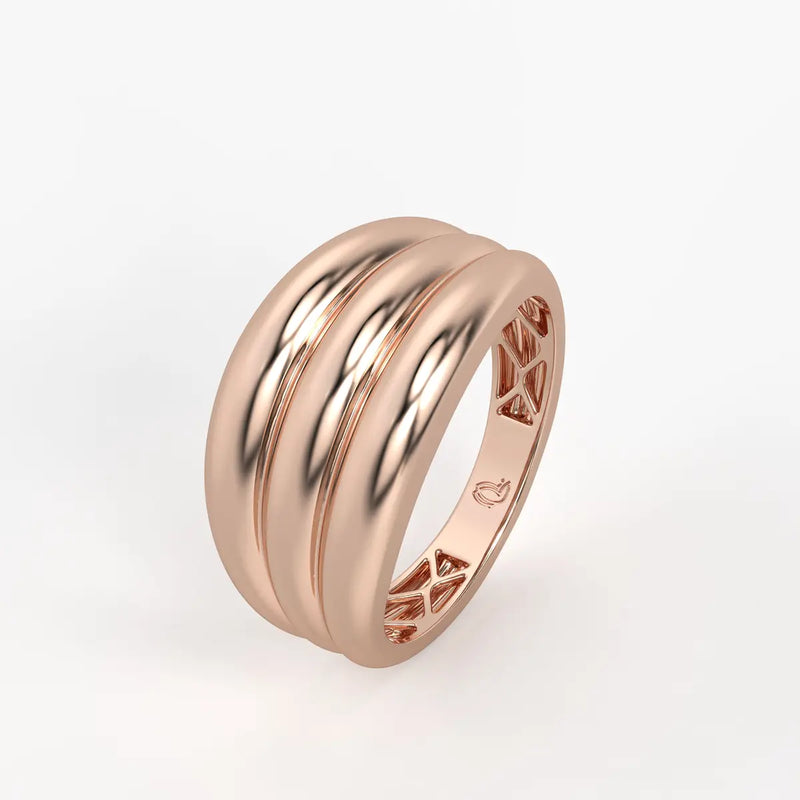 Rounded Triple Band Ladies Ring