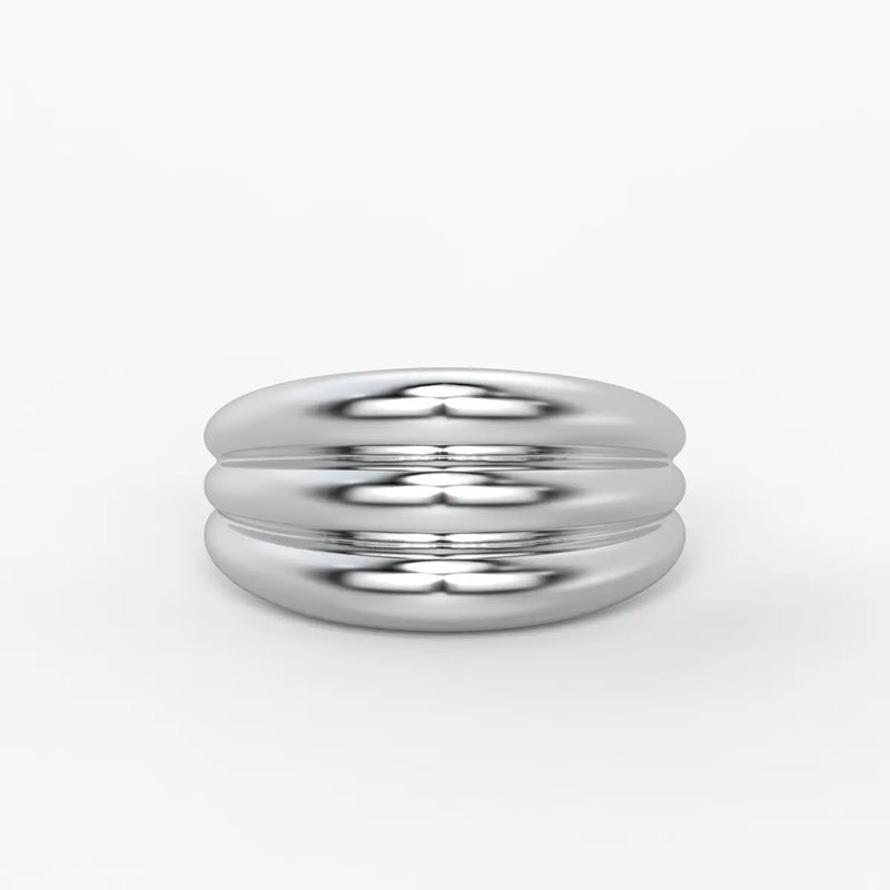 Rounded Triple Band Ladies Ring
