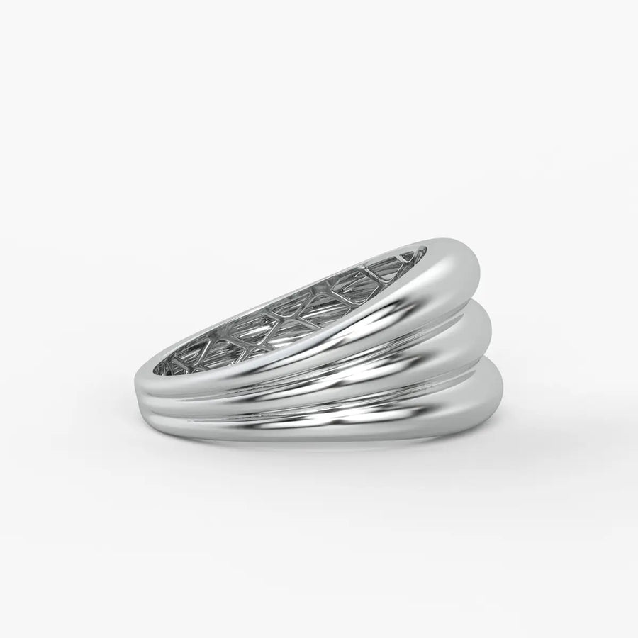 Rounded Triple Band Ladies Ring