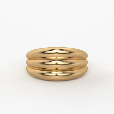 Rounded Triple Band Ladies Ring