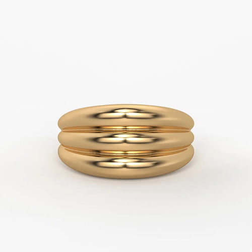 Rounded Triple Band Ladies Ring