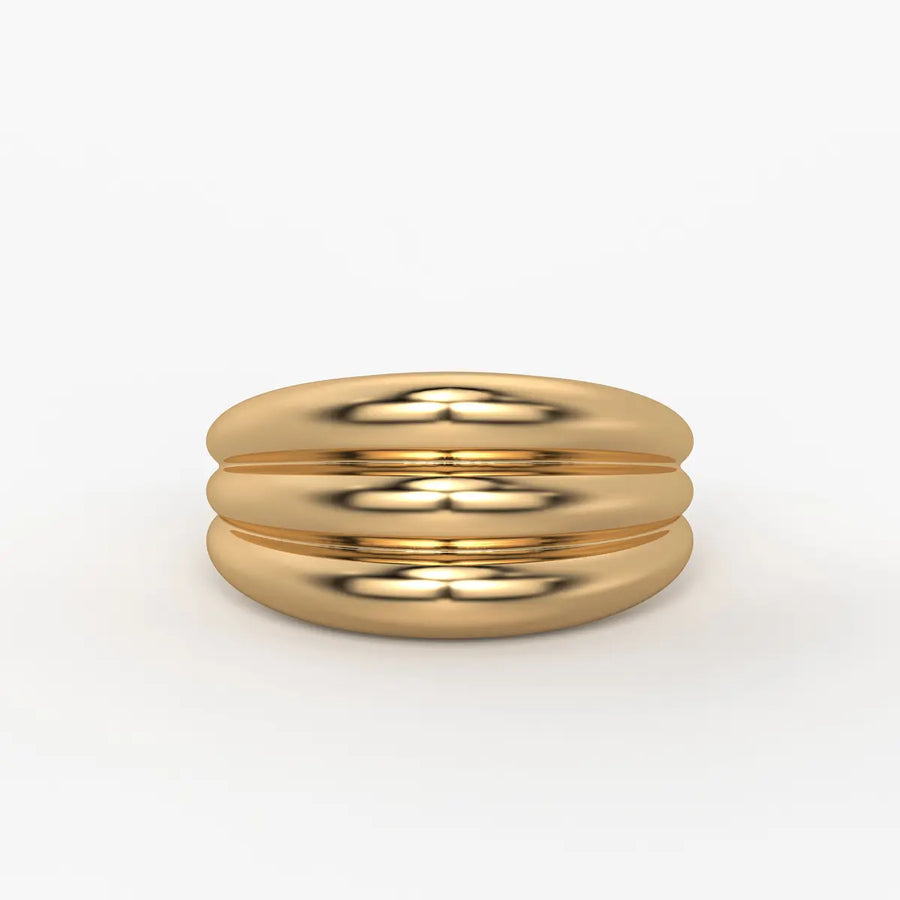 Rounded Triple Band Ladies Ring