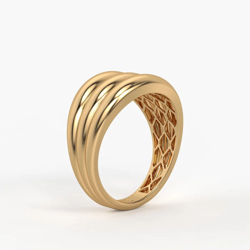 Rounded Triple Band Ladies Ring