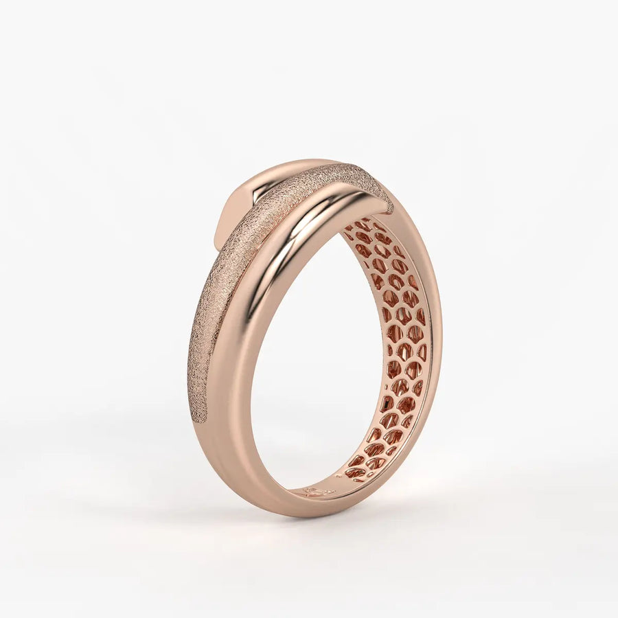 Dual Curve Crossover Ladies Ring