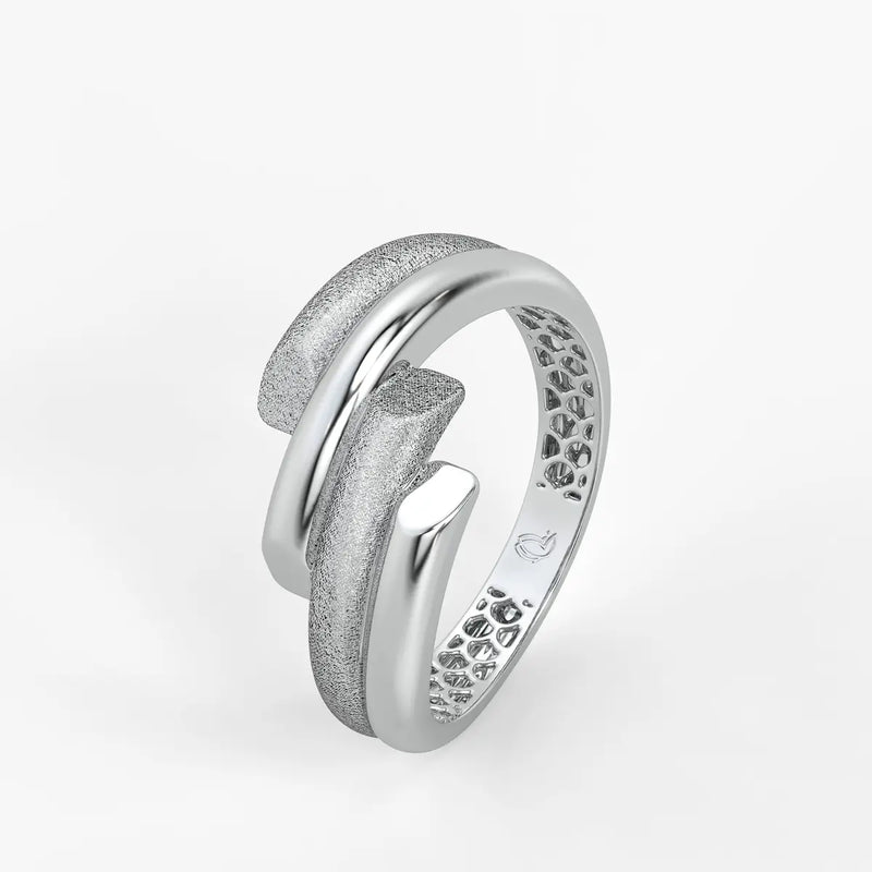 Dual Curve Crossover Ladies Ring