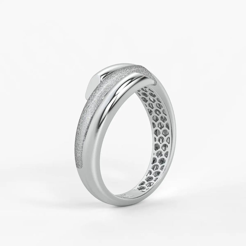 Dual Curve Crossover Ladies Ring