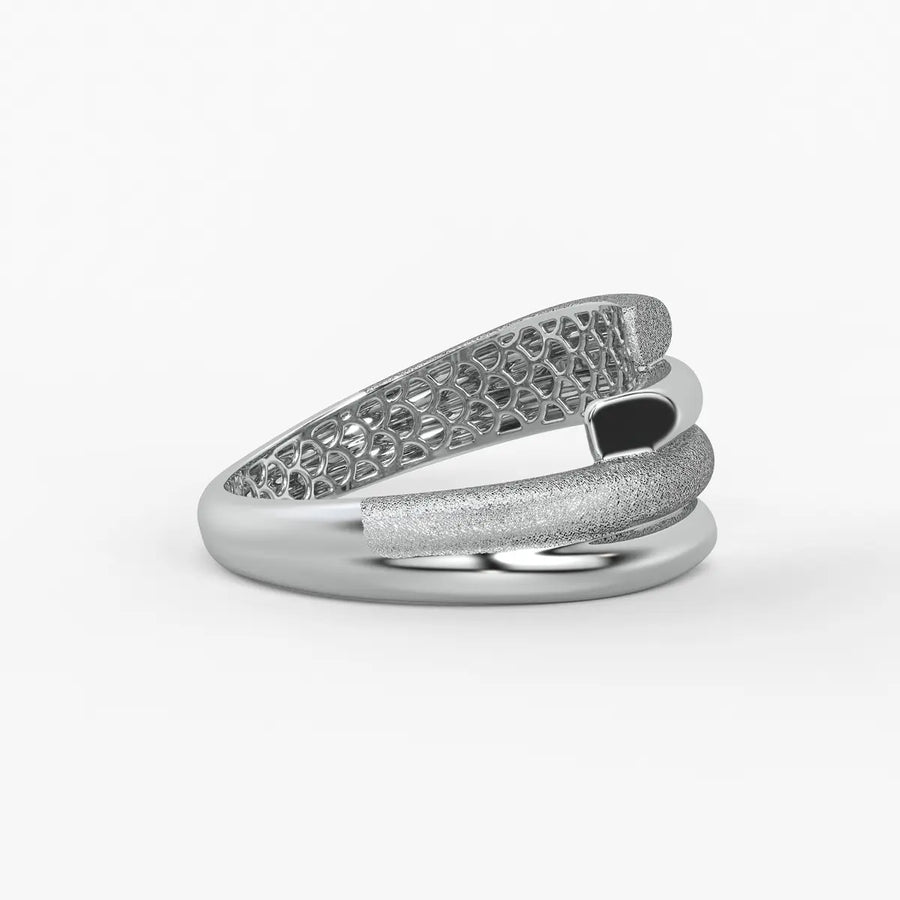 Dual Curve Crossover Ladies Ring