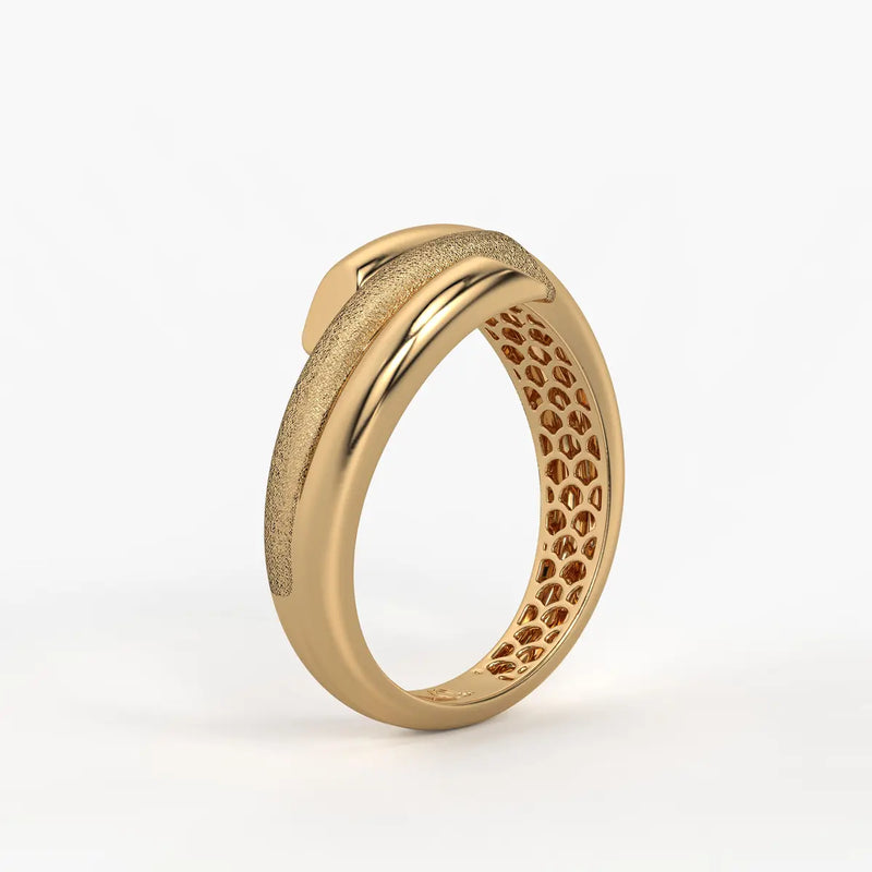 Dual Curve Crossover Ladies Ring
