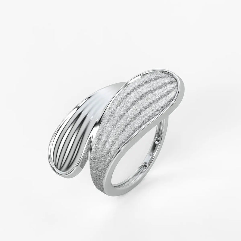Wave Panel Statement Ladies Ring