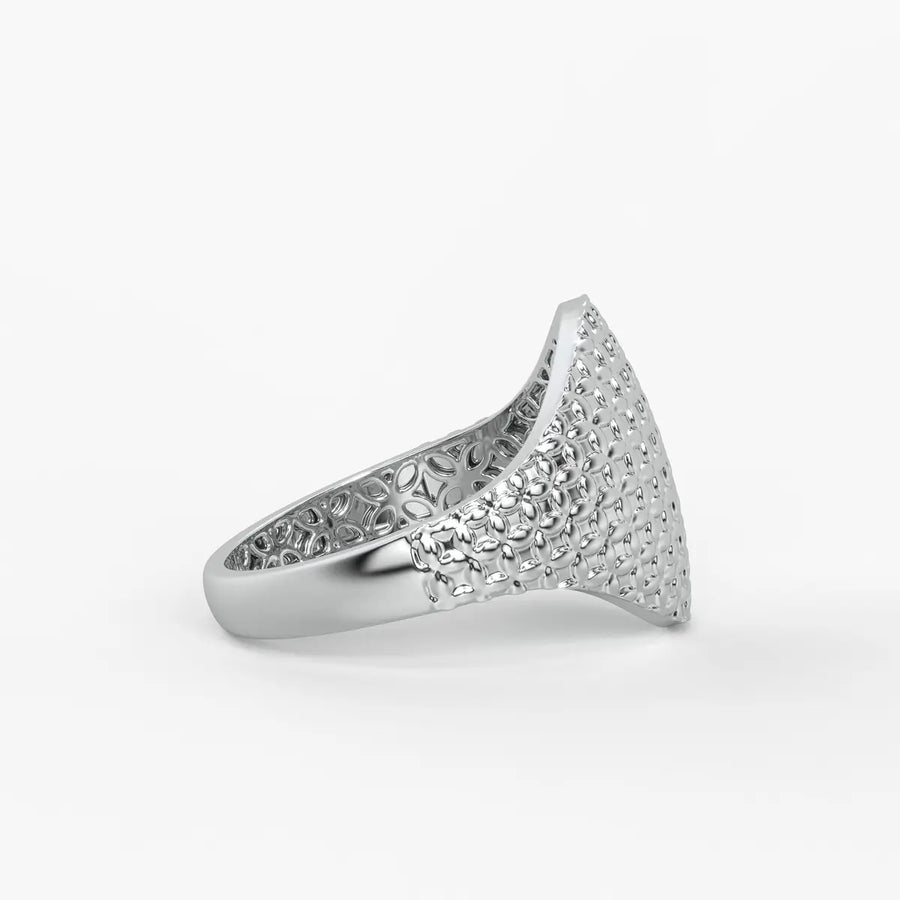 Hammered Dome Statement Ladies Ring