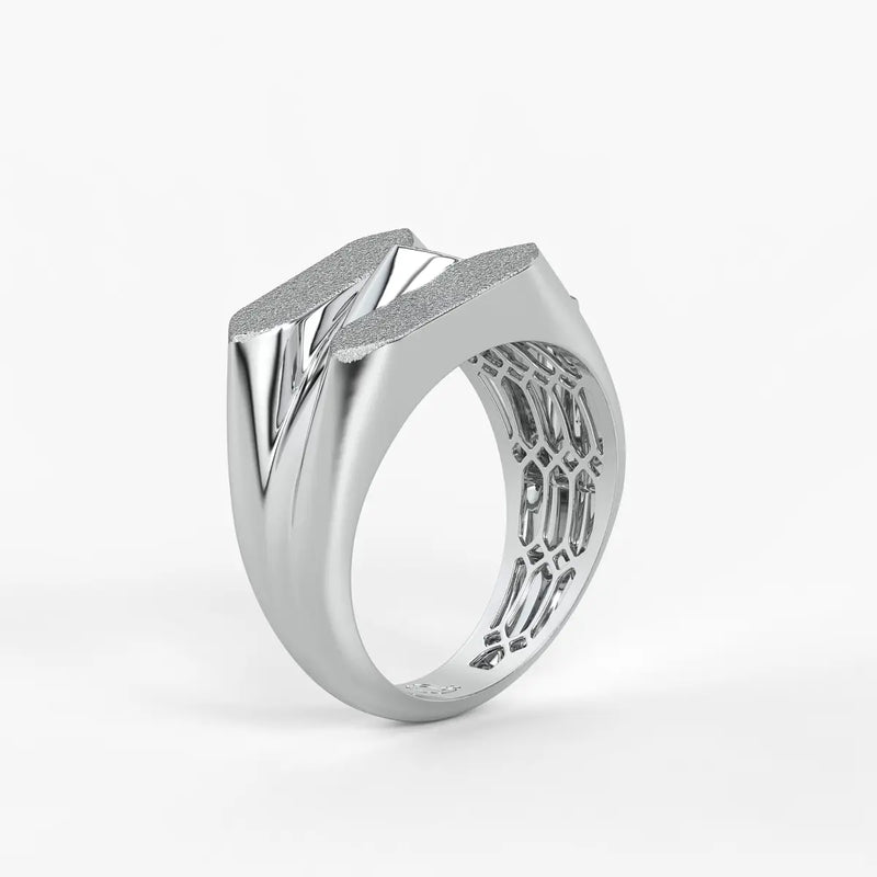 Textured Panel Statement Ladies Ring