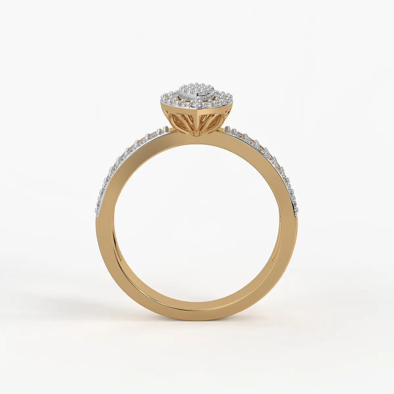Marquise Halo Split-Shank Ladies Ring