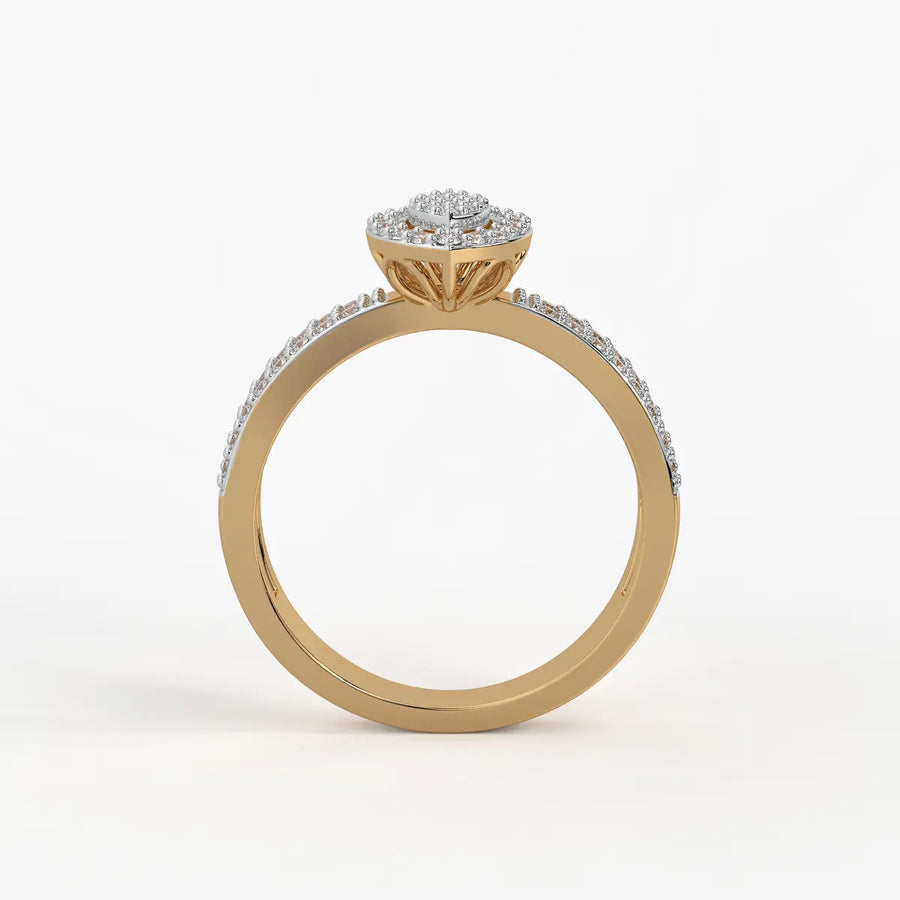 Marquise Halo Split-Shank Ladies Ring