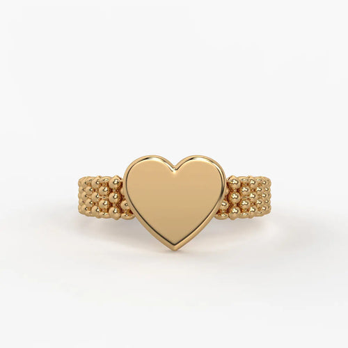 Heart Beaded Ladies Ring