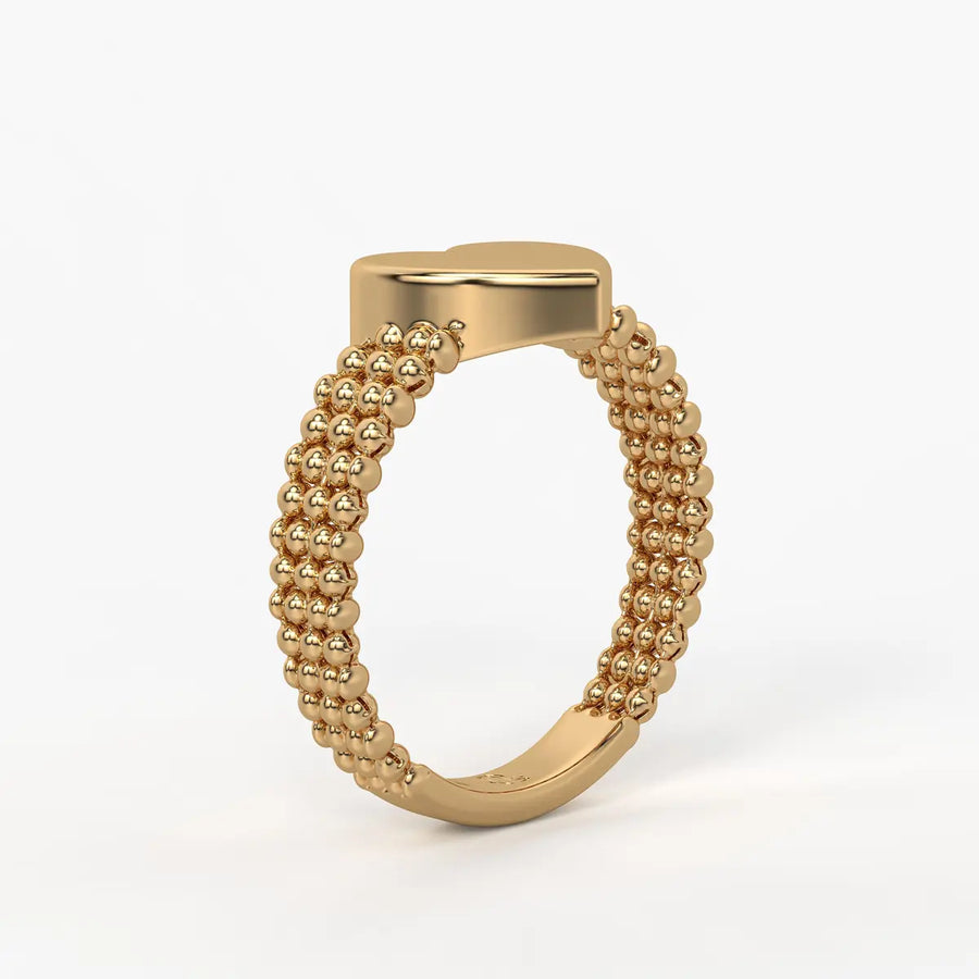 Heart Beaded Ladies Ring