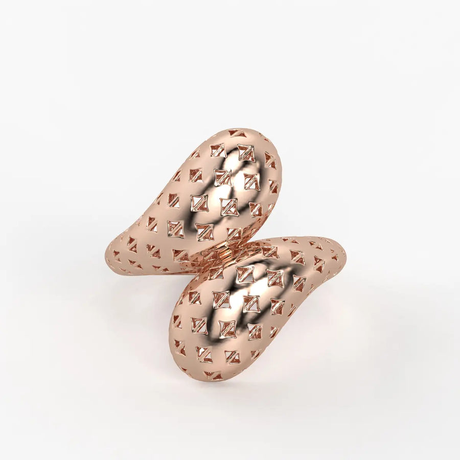 Dual Oval Cutwork Ladies Ring