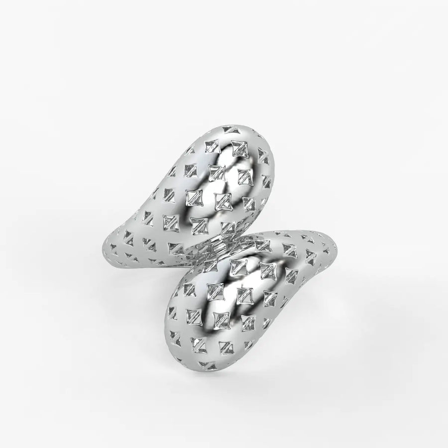 Dual Oval Cutwork Ladies Ring