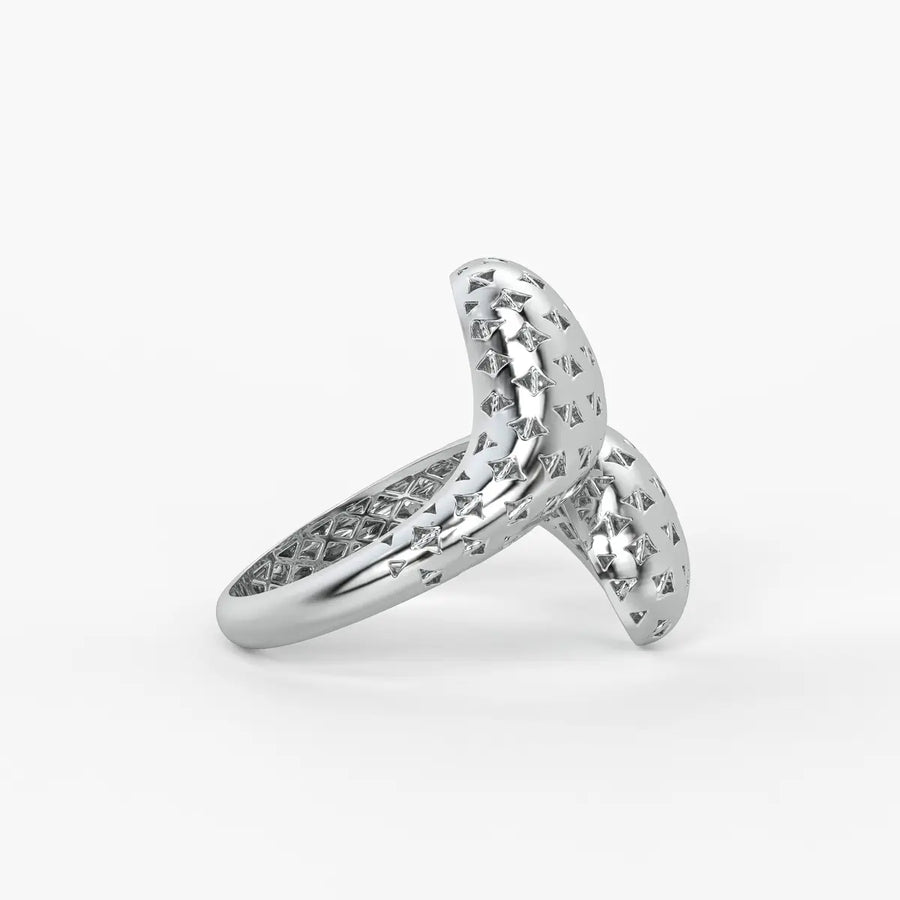 Dual Oval Cutwork Ladies Ring
