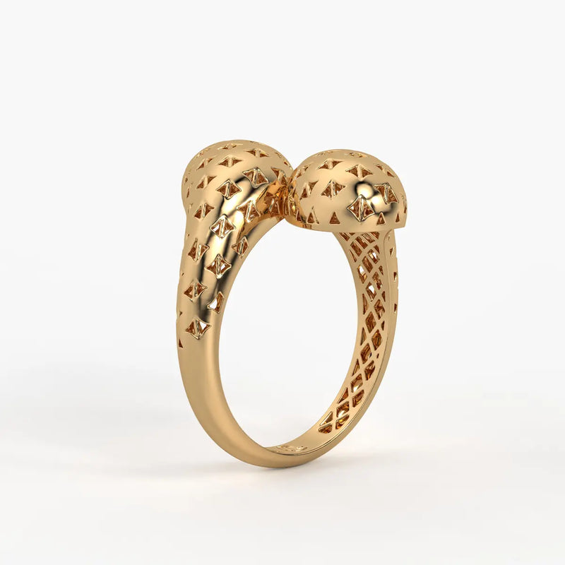 Dual Oval Cutwork Ladies Ring