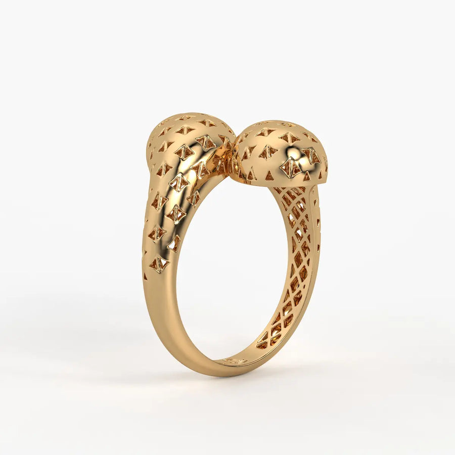 Dual Oval Cutwork Ladies Ring